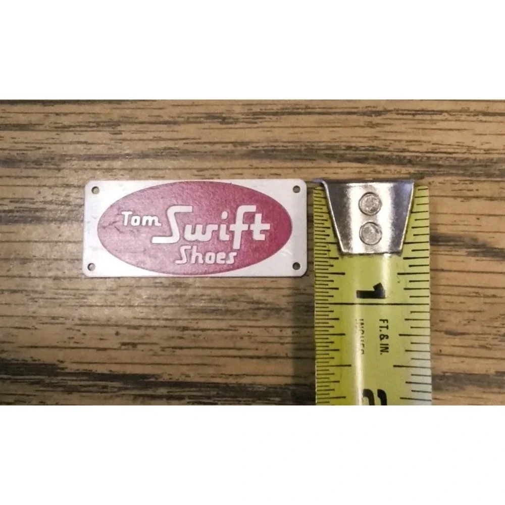 Vintage Original Tom Swift Boots Shoes Metal Advertising Tag